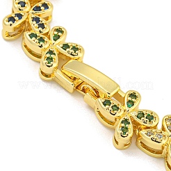 Gestellplattierung Messing Pavé Zirkonia Schmetterling Link Armbänder für Frauen&nbsp;BJEW-B110-05G