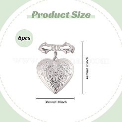 6 broche de medallón de latón con forma de corazón y lazo&nbsp;JEWB-PH01310