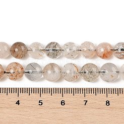 Natürliche Stränge aus Rutilquarzperlen in Schwarzgold&nbsp;G-H093-B02-8MM