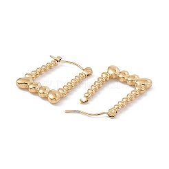 Orecchini a cerchio trapezoidali con perline in acciaio inossidabile 304 per donna&nbsp;EJEW-B018-04G