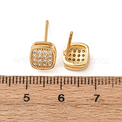 Ottone micro spianare orecchini zirconi&nbsp;EJEW-F418-01G-01