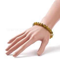 Bracelet extensible en perles rondes d'agate veines de dragon naturel&nbsp;BJEW-JB08645