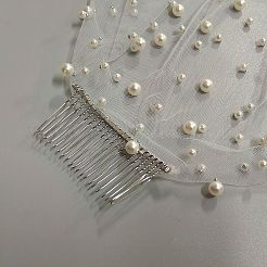 Brautschleier aus Polyesternetz&nbsp;AJEW-WH20073-032A