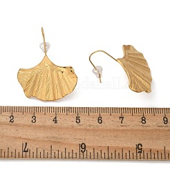 Orecchini pendenti a forma di foglia di ginkgo in acciaio inossidabile 304 con placcatura ionica (ip) per donna&nbsp;EJEW-K243-03G