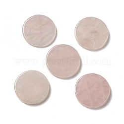 Natural rosa de cabuchones de cuarzo, plano y redondo, 20x2.5~3mm