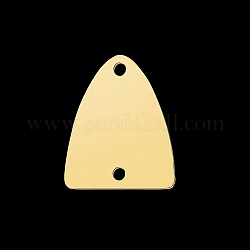201 Stainless Steel Link Connectors, Laser Cut, Triangle, Golden, 15x12.5x1mm, Hole: 1.4mm