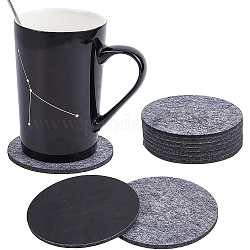 Flat Round Wool Felt Cup Mat, Self-adhesive Felt Coaster, for Drink with Holder, Gray, 101x4mm