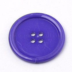 4-Agujero botones acrílicos, plano y redondo, color de malva, 38x4mm, agujero: 3 mm