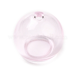 Transparenter Glasperlenkegel, für die Herstellung von Windspielen, Halbrund, Perle rosa, 10.5x8.5~8.8 mm, Bohrung: 1.2 mm, Innendurchmesser: 5.8 mm