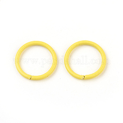 Anillos de salto de hierro, anillos del salto abiertos, amarillo, 18 calibre, 10x1mm, diámetro interior: 8 mm