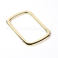 Manico rettangolare in lega di zinco tote bag, accessori per la sostituzione della borsa, oro chiaro, 9.5x6.1x0.4cm, diametro interno: 8x4.85 cm
