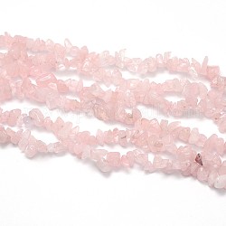 Природного розового кварца нитей бисера, чипсы, 5~8x5~8 мм, отверстие : 1 мм, около 31.5 дюйма