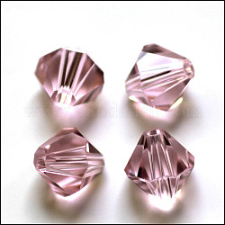 Имитация австрийских кристаллов, класс AAA, граненые, двухконусные, фиолетовые, 6x6 мм, отверстие : 0.7~0.9 мм