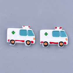 Cabochons in resina, ambulanza, bianco, 22.5x29x4.5mm