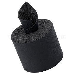 Cordon plat en microfibre simili cuir 2m, pour la décoration des vêtements, noir, 49.5mm, environ 2.19 yards (2 m)/rouleau