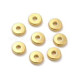 Perles séparateurs en laiton, disque, véritable 18k plaqué or, 5x1.2mm, Trou: 1.5mm