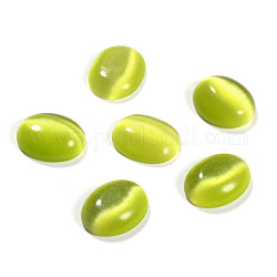 Katzenauge-Cabochons, Oval, olivgrün, 25x18x3~4 mm