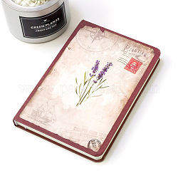 Cuaderno de papel rectangular floral retro, con papel dentro, para material de oficina escolar, blanco floral, 190x130mm