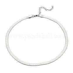 201 Stainless Steel Herringbone Chain Necklaces, with Lobster Claw Clasps, Stainless Steel Color, 15.67 inch(39.8cm)