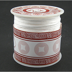Нейлона кордной нити, DIY материал для изготовления ювелирных изделий, белые, 0.8 мм, около 38.27 ярда (35 м) / рулон