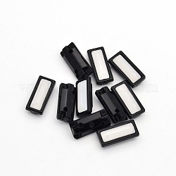 Coudre à l'acrylique taiwan, Accessoires de vêtement, rectangle, fumée blanche, 12.5x7.5x7mm, Trou: 1mm