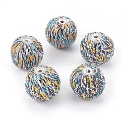 Manuell Indonesiene Perlen, mit Metall-Zubehör, Runde, Farbig, 28~29x26.5~27 mm, Bohrung: 3 mm