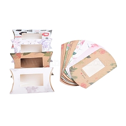 紙枕ボックス  ギフトキャンディー梱包箱  クリアウィンドウ付き  単語の愛  ミックスカラー  17.5x10.05x3.85cm