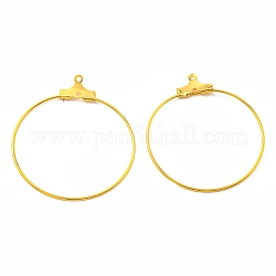 Ciondolo orecchino a cerchio con anello in ferro, Pendenti con collegamento a 2 anello, oro, 34.5x31.5x0.7mm, Foro: 1 mm