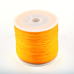 Fil de nœud chinois en nylon, orange, 0.8mm, environ 98.42 yards (90 m)/rouleau