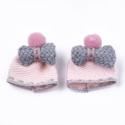 Accesorios de traje de tela de algodón hecho a mano, sombrero, rosa brumosa, 29~30x26~30x13~14mm