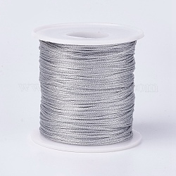 Полиэфирная металлизированная нить, светло-серый, 1 мм, Около 100 м / рулон (109.36 ярда / рулон)