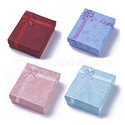 Cardboard Jewelry Set Boxes, Rectangle,Mixed Color, 8x7x2.6cm