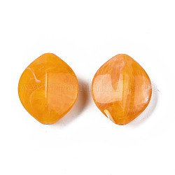 Акриловые бусины, Стиль имитация драгоценных камней, ромб, оранжевые, 29.5x24.5x14.5 мм, отверстие : 2 мм, Около 120 шт / 500 г