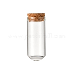 Decoraciones de exhibición de botellas de deseos de vidrio, con corcho, Claro, 3x7 cm, capacidad: 30ml (1.01fl. oz)