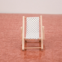 Modelo de silla de playa de madera, Juguete de casa de muñecas para muñecas en miniatura a escala 1:12., color de concha, 110x57mm