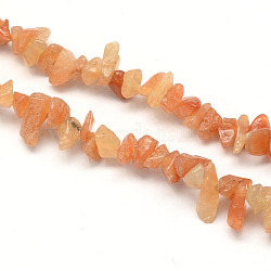 Natural Red Aventurine Stone Bead Strands, Chip, 3~9x3~6x1~4mm, Hole: 1mm, about 350pcs/strand, 34.6inch