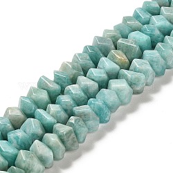 Chapelets de perles en amazonite naturelle, facette, pépites, 10~11x8~10x7~8mm, Trou: 1mm, Environ 22~23 pcs/chapelet, 7.09~7.48'' (18~19 cm)