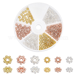 PH PandaHall 180pcs 18K Gold Plated Flower Spacer Beads, 6 Style Long Lasting Snowflake Spacers Tibetan Alloy Daisy Loose Beads for DIY Crafts Bracelet Necklace Earring Jewelry Making