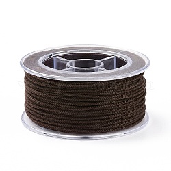 Macrame Cotton Cord, Braided Rope, with Plastic Reel, for Wall Hanging, Crafts, Gift Wrapping, Coconut Brown, 1.2mm, about 26.25 Yards(24m)/Roll