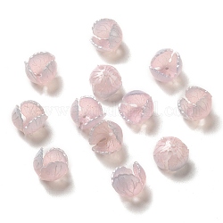 Tappo di perline di fiori, per la creazione di gioielli fai da te, roso, 13~15x11~13mm, Foro: 1~1.4 mm
