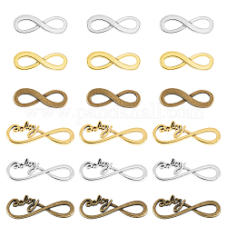 SUPERFINDINGS 120Pcs Alloy Infinity Symbol Connectors Charms 6 Styles Double Holes Joint Connectors Tibetan Style Infinity Link for DIY Bracelet Necklace Jewellery Making Accessories