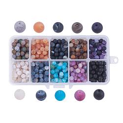 Perle di agata naturale esposte all'aria, tinto, smerigliato, tondo, colore misto, 6mm, Foro: 1 mm, su 50pcs / vano, 500pcs/scatola