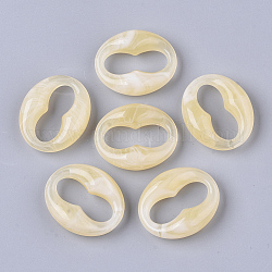 Acryl-Verknüpfung Ringe, Nachahmung Edelstein-Stil, Oval, Weizen, 31.5x26x9.5 mm, Innendurchmesser: 9x24 mm, etwa: 185 Stk. / 500 g