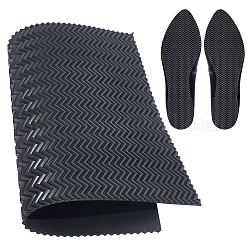 Fond de chaussures en caoutchouc antidérapant, semelle de réparation à grains surélevés résistant à l'usure pour bottes, chaussures en cuir, rectangle, noir, 316x257x3.5mm
