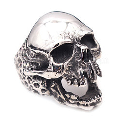 Титановые стальные кольца, череп, античное серебро, размер США 10 (19.8 мм)