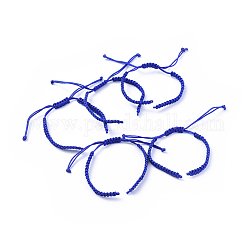 Création de bracelets de corde en nylon tressée, bleu moyen, 145~155x5x2mm, Trou: 2~4mm