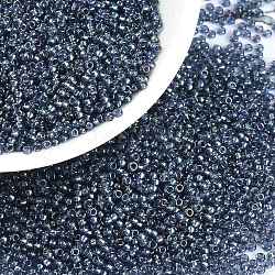 Cuentas de rocailles redondas miyuki, Abalorios de la semilla japonés, (rr3539) elegante han forrado azul, 15/0, 1.5mm, agujero: 0.7 mm, aproximamente 250000 unidades / libra