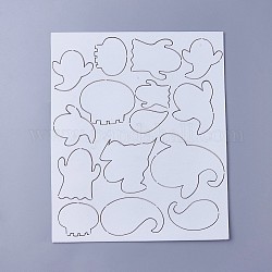Sets de papier mousse éponge eva, avec dos adhésif, artisanat de scrapbooking bricolage enfants, thème de l'Halloween, blanc, 19.5x16.2x0.18 cm
