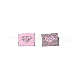 Etiquetas de costura de poliéster, etiquetas de tela, para coser, tejido de punto, artesanías, patrón del corazón, 11x14x0.3mm