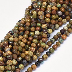 Chapelets de perles en chrysocolle naturelle, ronde, 8mm, Trou: 0.8mm, Environ 52 pcs/chapelet, 15.5~15.9 pouce (39.5~40.5 cm)